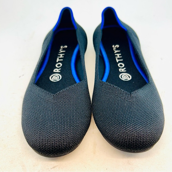 Rothy's Black Round Toe The Flat Slip On Knit Ballet Flats, size 7 EU 37.5 - Picture 2 of 13